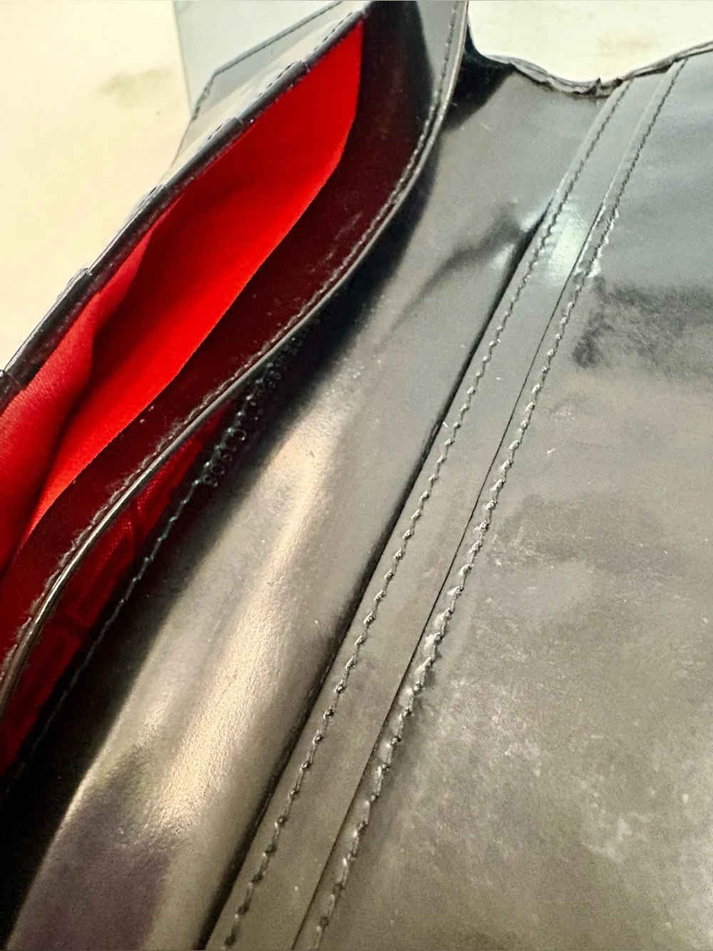 Christian Dior black leather wallet W/silver 